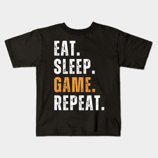 Eat Sleep Game Repeat Kids T-Shirt